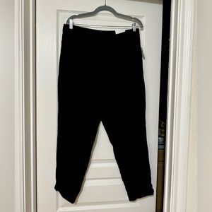 Old Navy Tapered Cropped Black Linen Pants NWT Size L